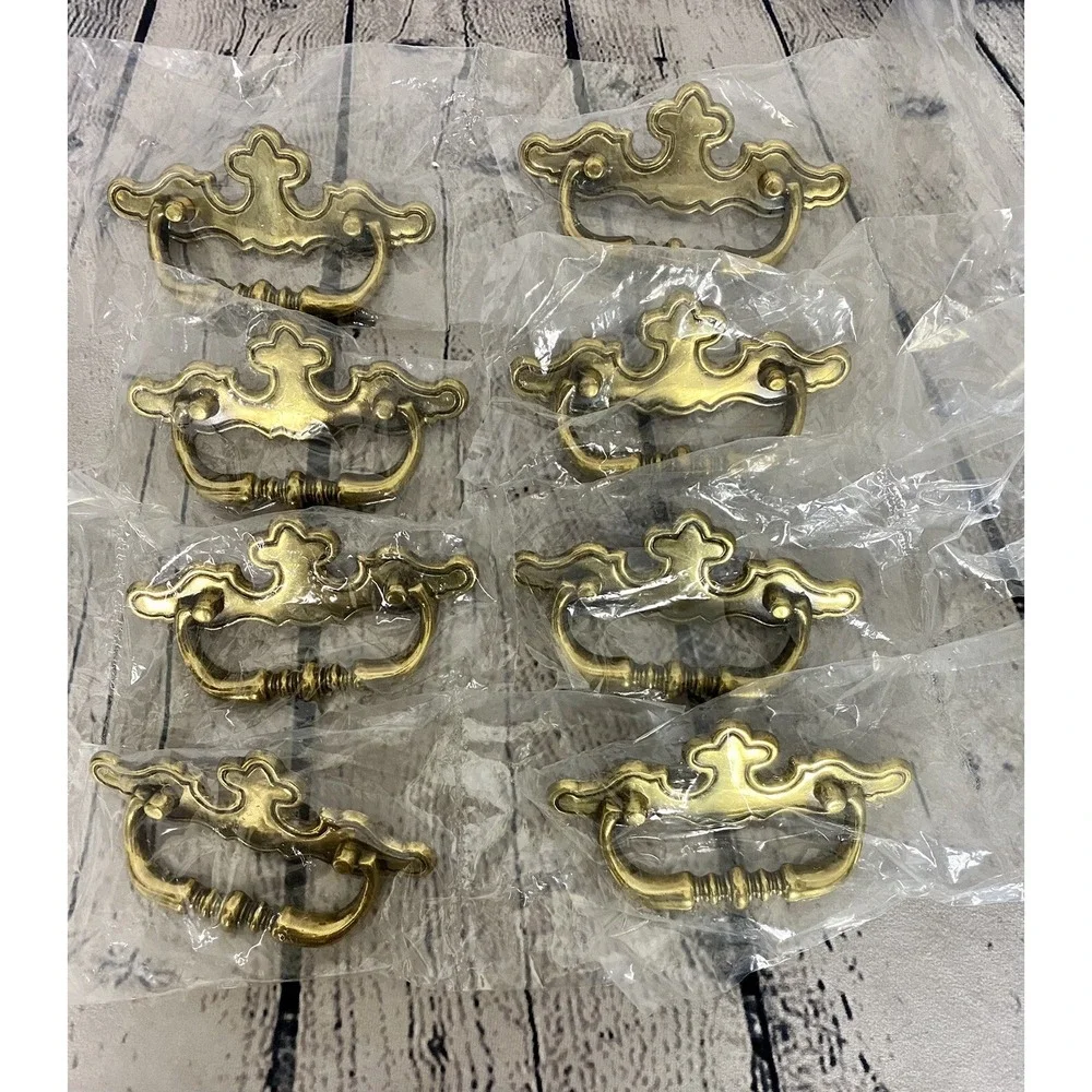 Lot of 8 Amerock Hardware BP768-AE Drawer Cabinet Pulls Cupboard Brass Bail Pull